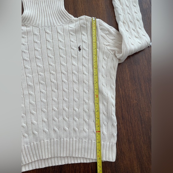 Polo Ralph Lauren Cream Cable Knit Turtleneck Sweater - Picture 7 of 9